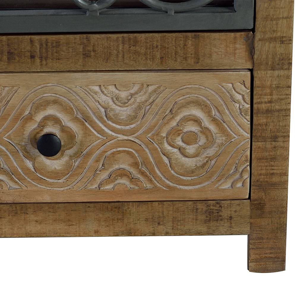 Design Highboard mit Glas Metalltüren - Everton