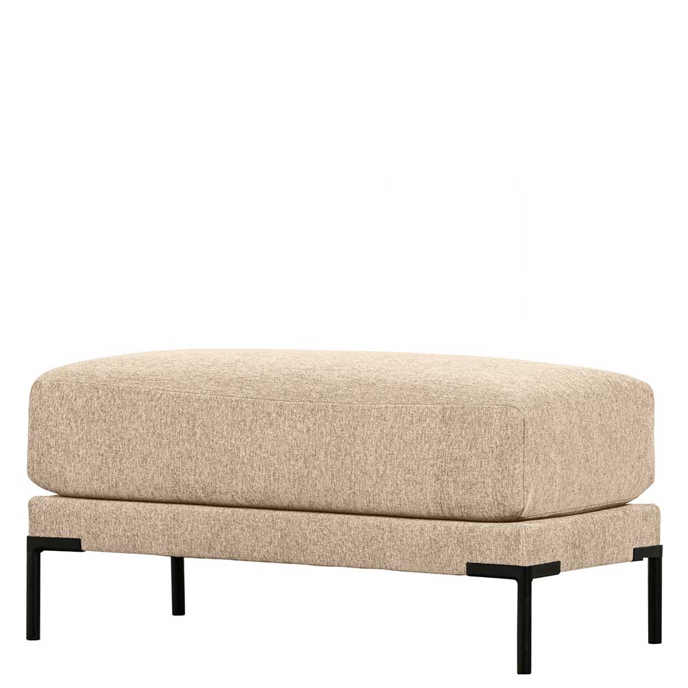 Hocker in Beigegrau mit Schwarz - Paola