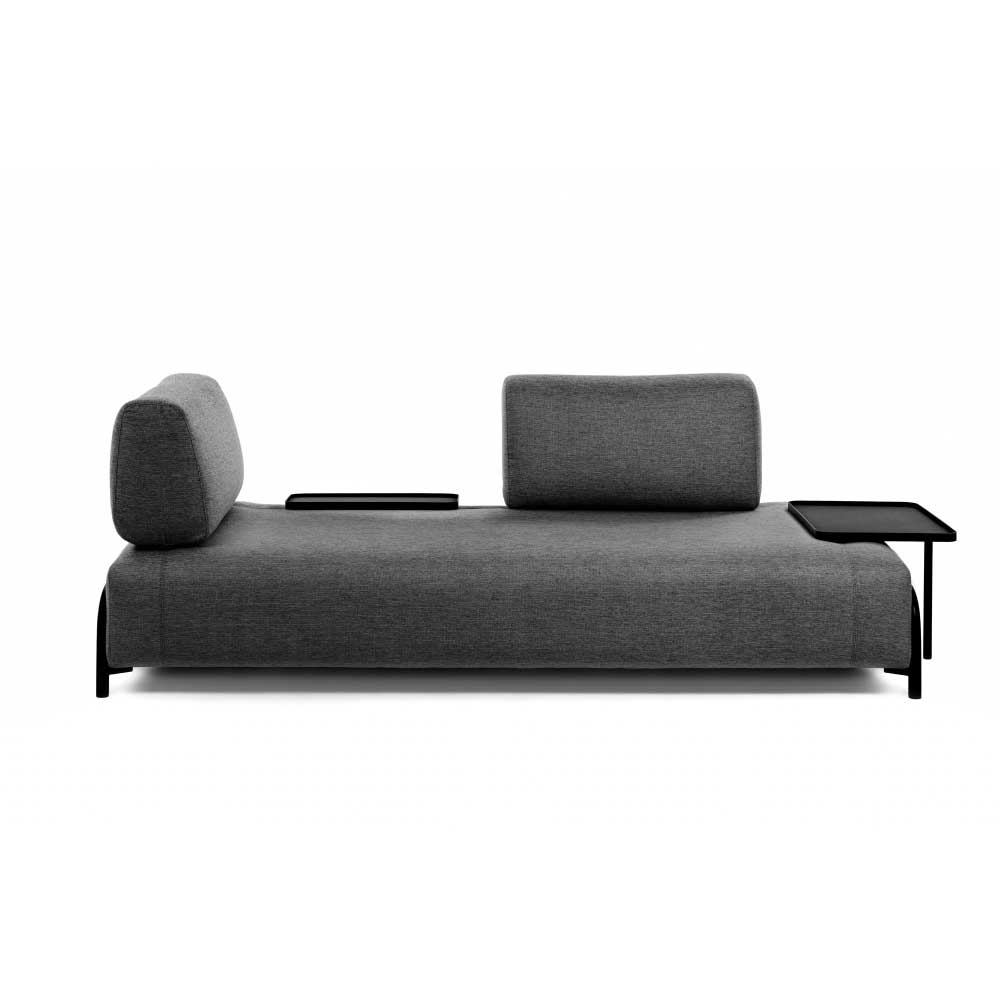 Graue Couch mit abnehmbarem Stecktisch - Sanyra
