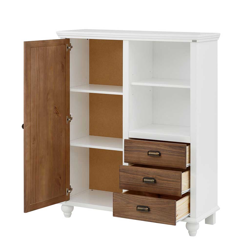 Modern Country Highboard in Weiß - Yakos