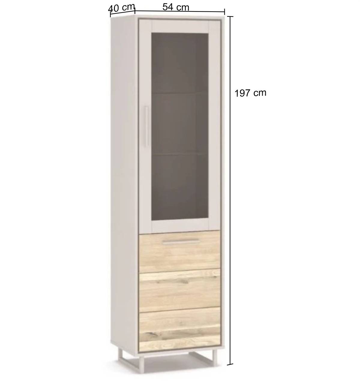 Schmale Vitrine in Kreideweiß - Loca