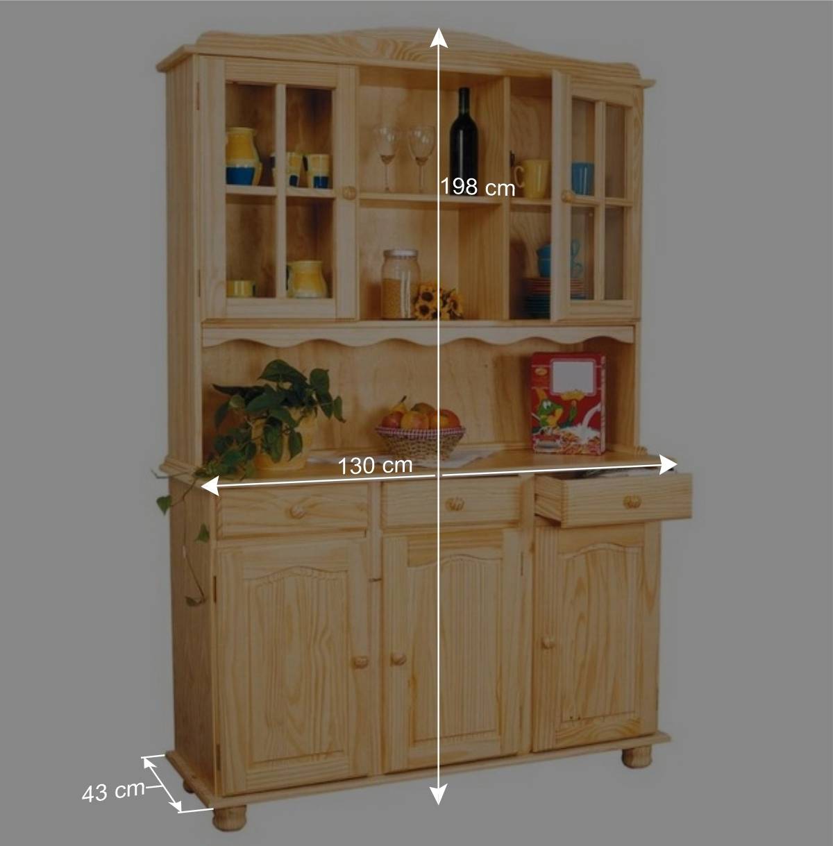 Küchenbuffet Nabrosia aus Kiefer Massivholz