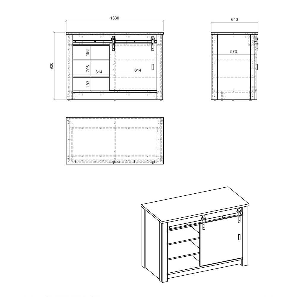 Küchenblock in Weiß mit Grau - Eture (dreiteilig)