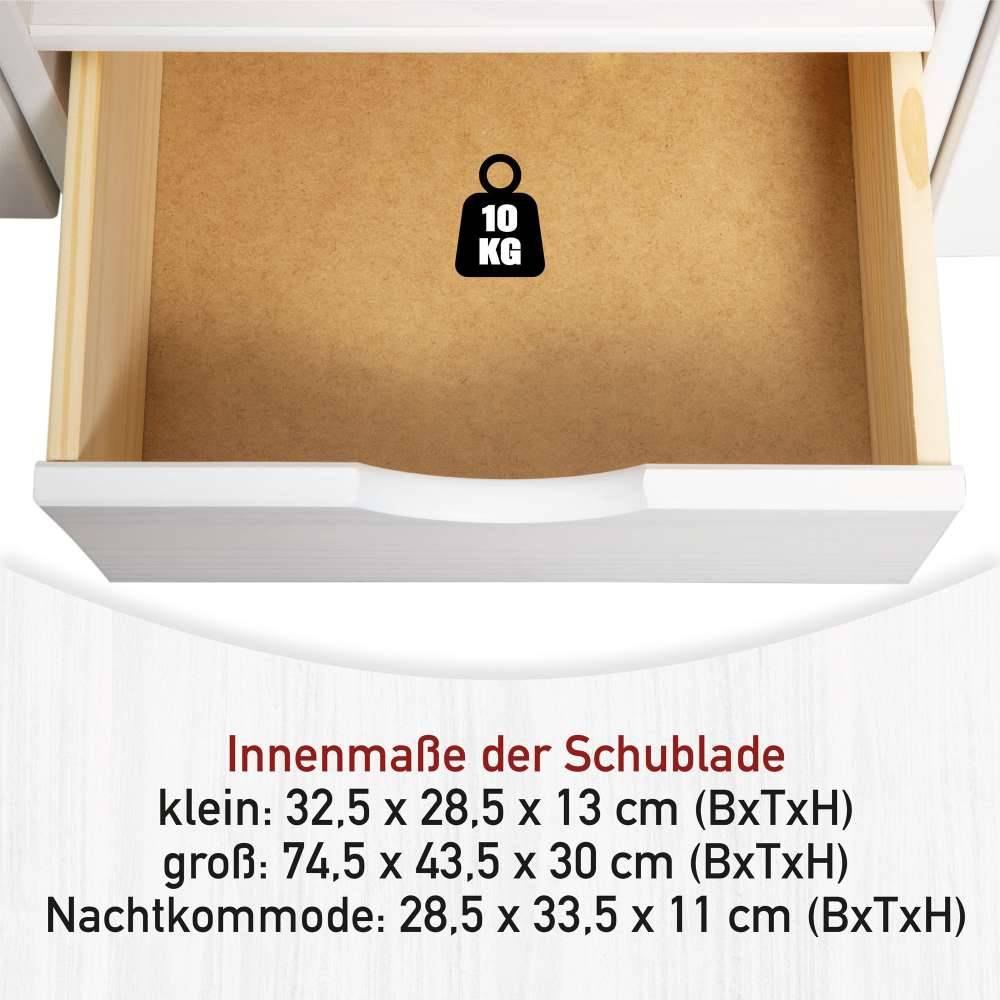 Stauraumbett Nanini in Weiß