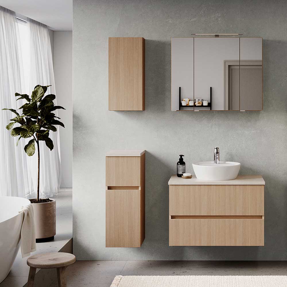 Badezimmer Unterschrank in Eiche Hell - Vibulam