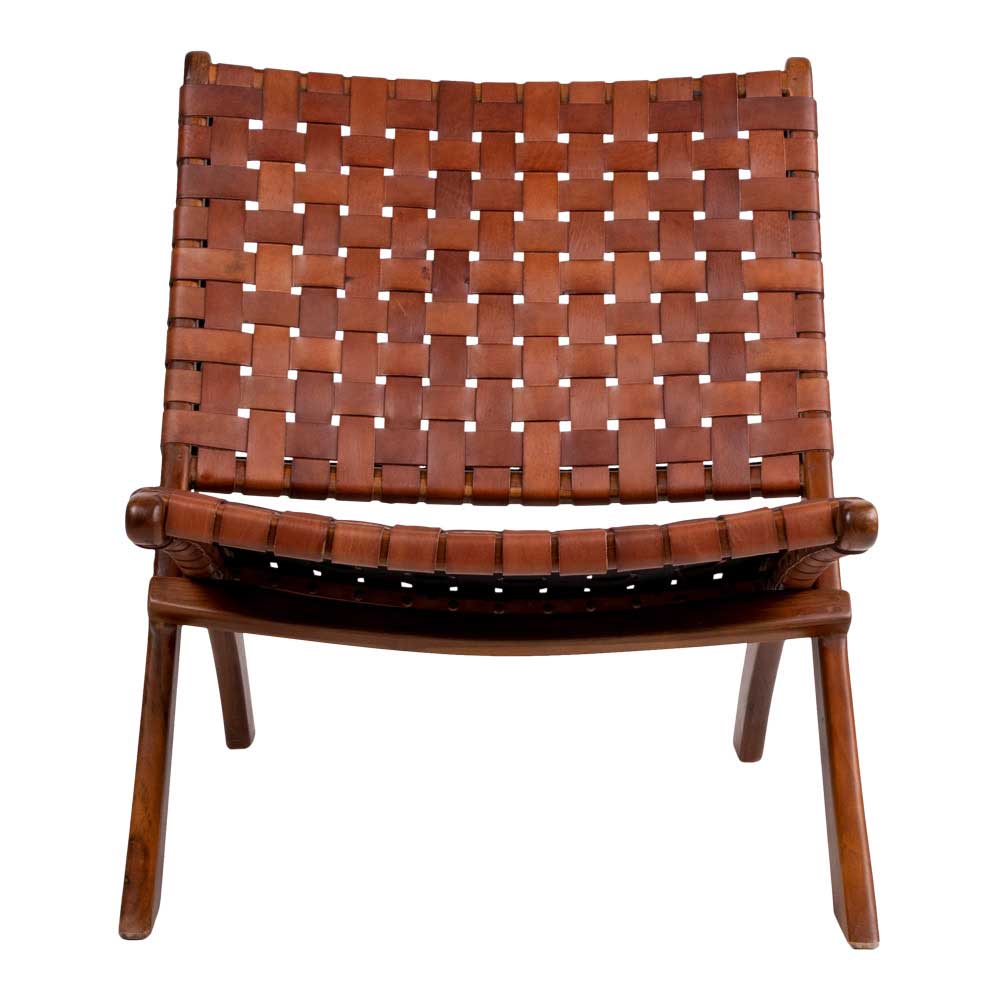Design Lounge Stuhl aus Leder Geflecht - Maisu