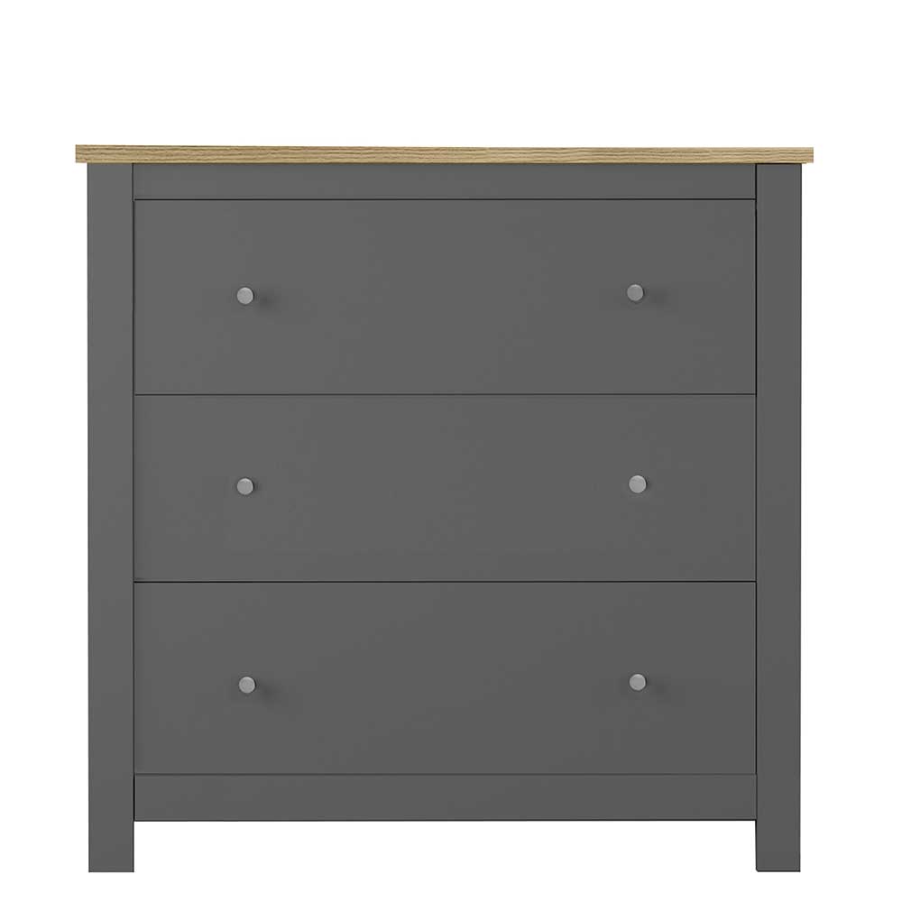 Scandi Chic Kommode in Grau mit Eiche - Donia