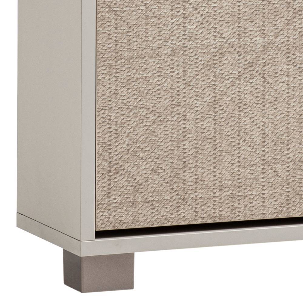 Beige Schuhkommode mit stabilem Sockel und strukturiertem Korpus im modernen Design – Litinka