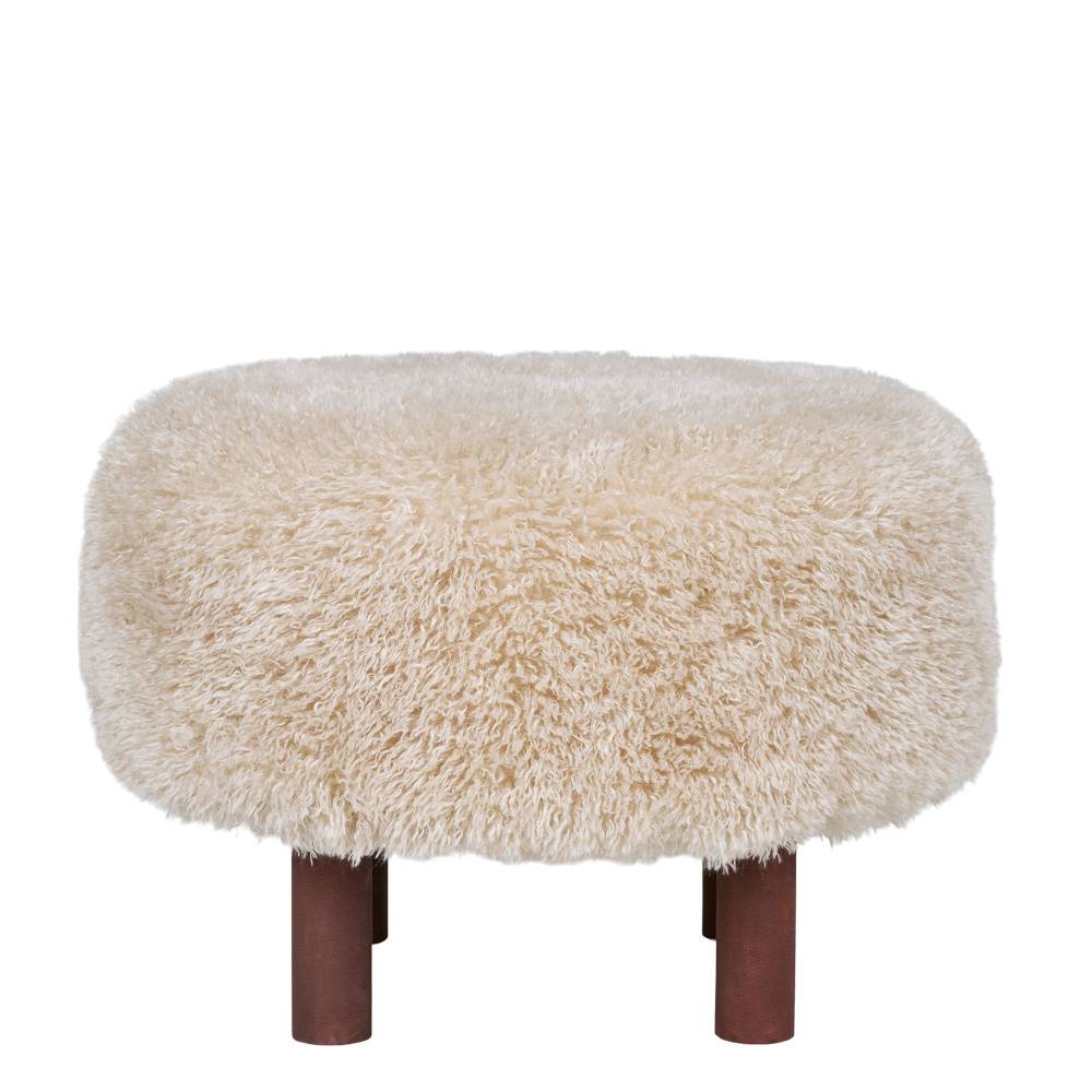 Kunstfell Hocker in Beige - Andjes