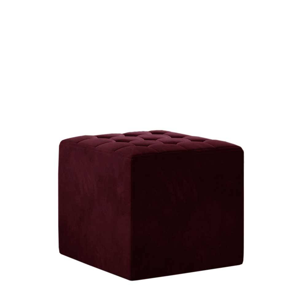 Hocker in Bordeauxrot Samtbezug matt - Alessia