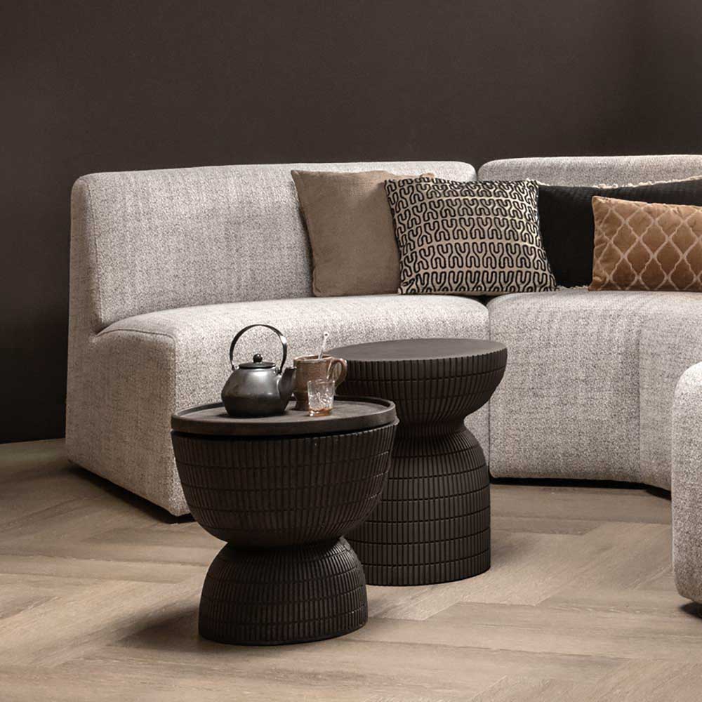 Beistelltisch aus Tonfaser in Dunkelbraun - Feregato