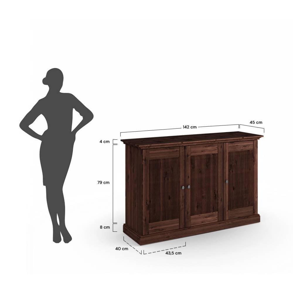 Modern Country Sideboard in Dunkelbraun - Nauizia