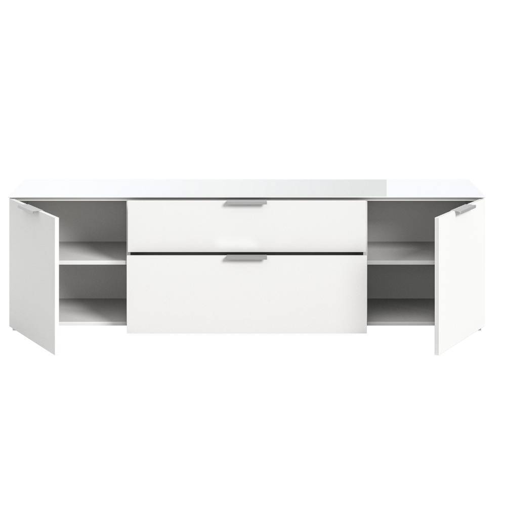 Modernes TV-Lowboard in Weiß - Premium