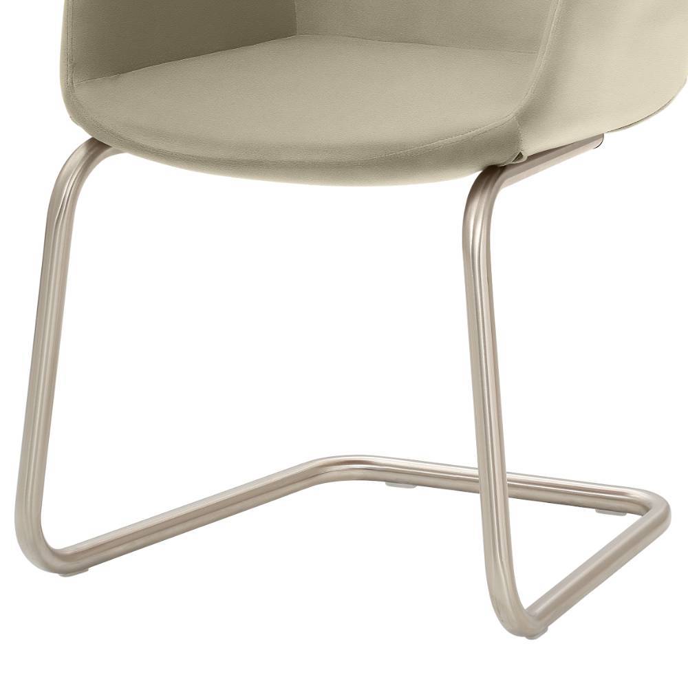 Schwingstuhl mit Armlehnen in Taupe - Kamma