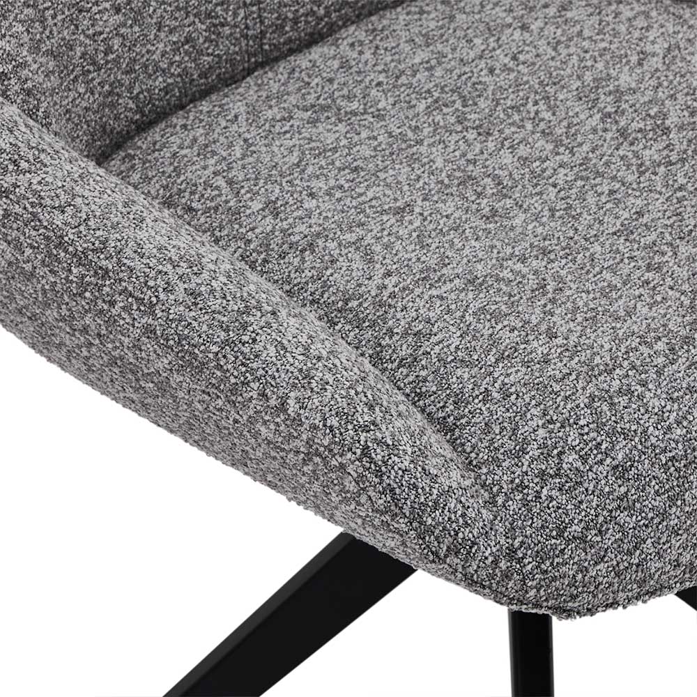 Boucle Drehstuhl in Grau - Usedita (2er Set)