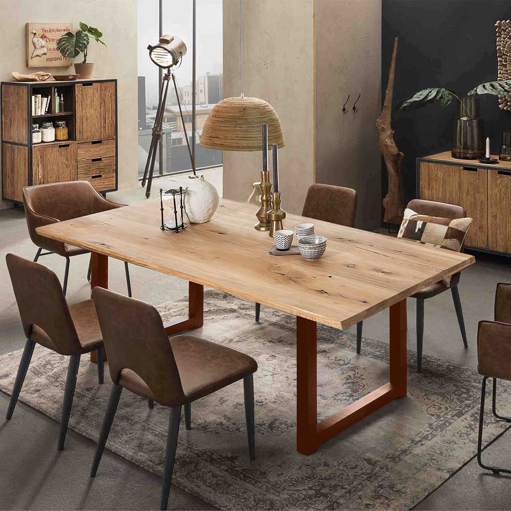 Design Esszimmertisch mit geölter Holzplatte - Aschau