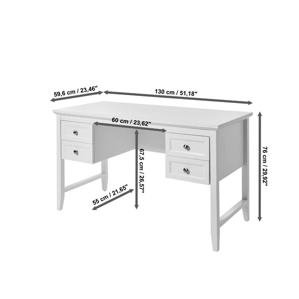 Landhaus-Schreibtisch in Eiche Holzoptik - Zeonela