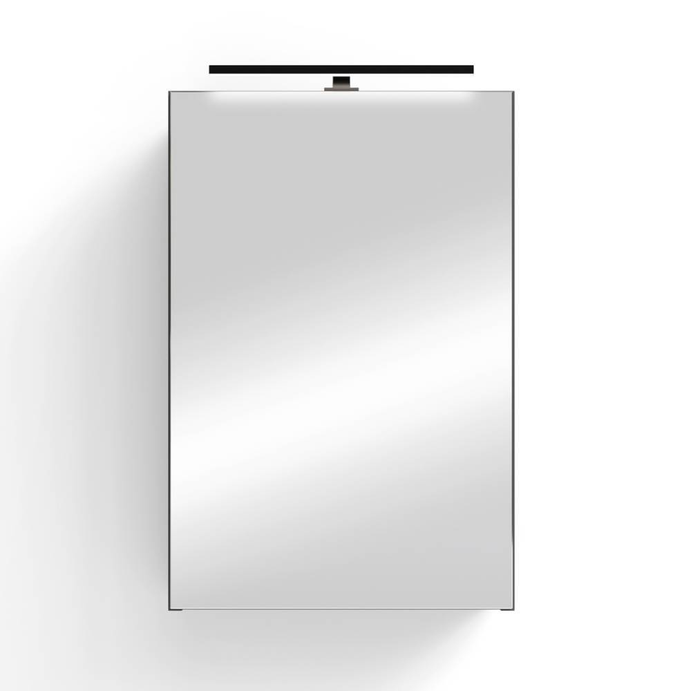 Eleganter 40cm breiter Badezimmer-Spiegelschrank mit verspiegelter Front und integrierter LED-Beleuchtung – Asta