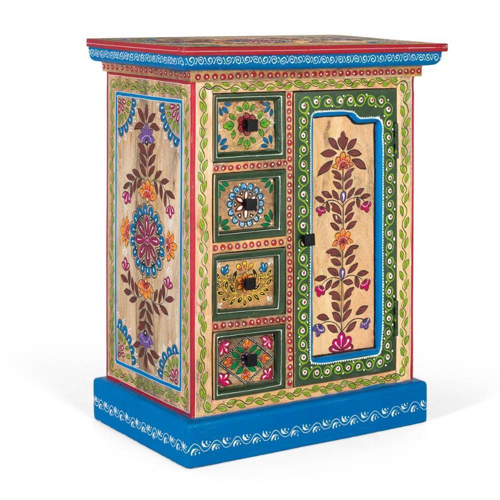 Bunte Kommode mit Blumen und Ranken - Uva