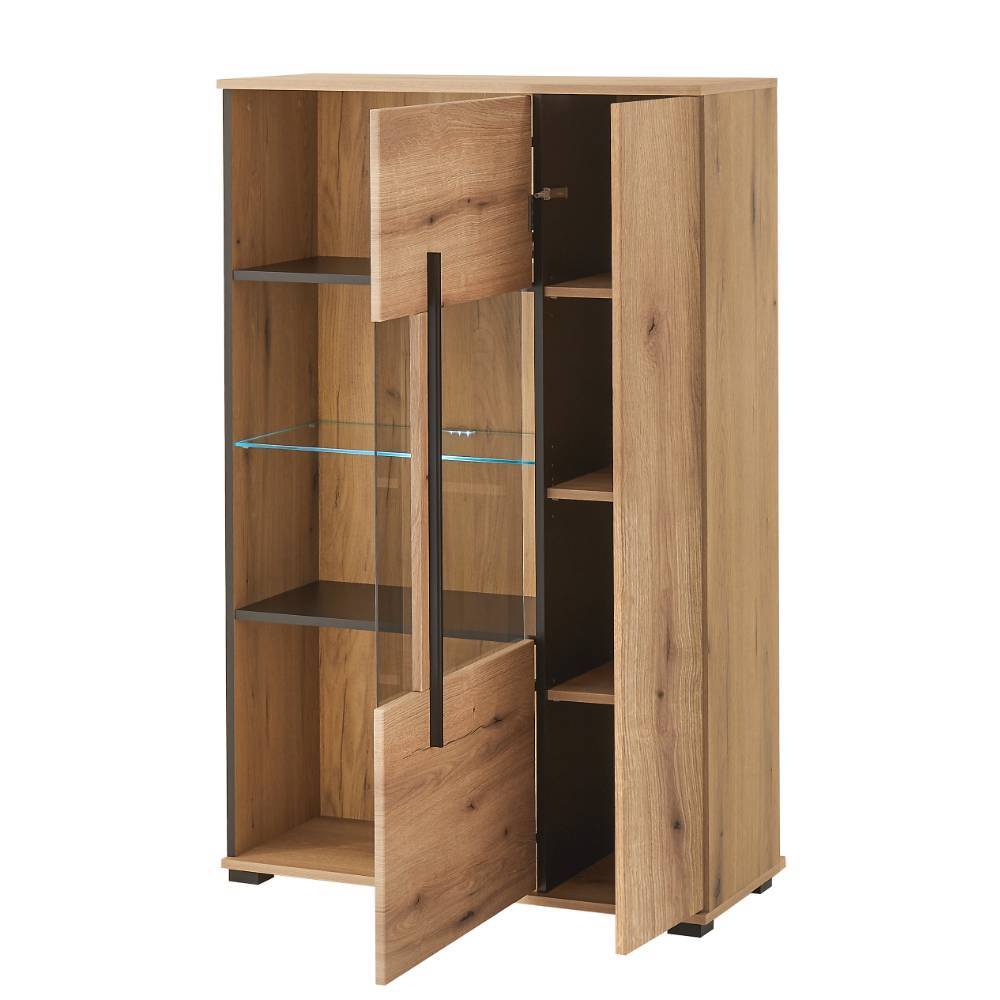 Highboard Vitrine in Eiche Dekor - Brocus