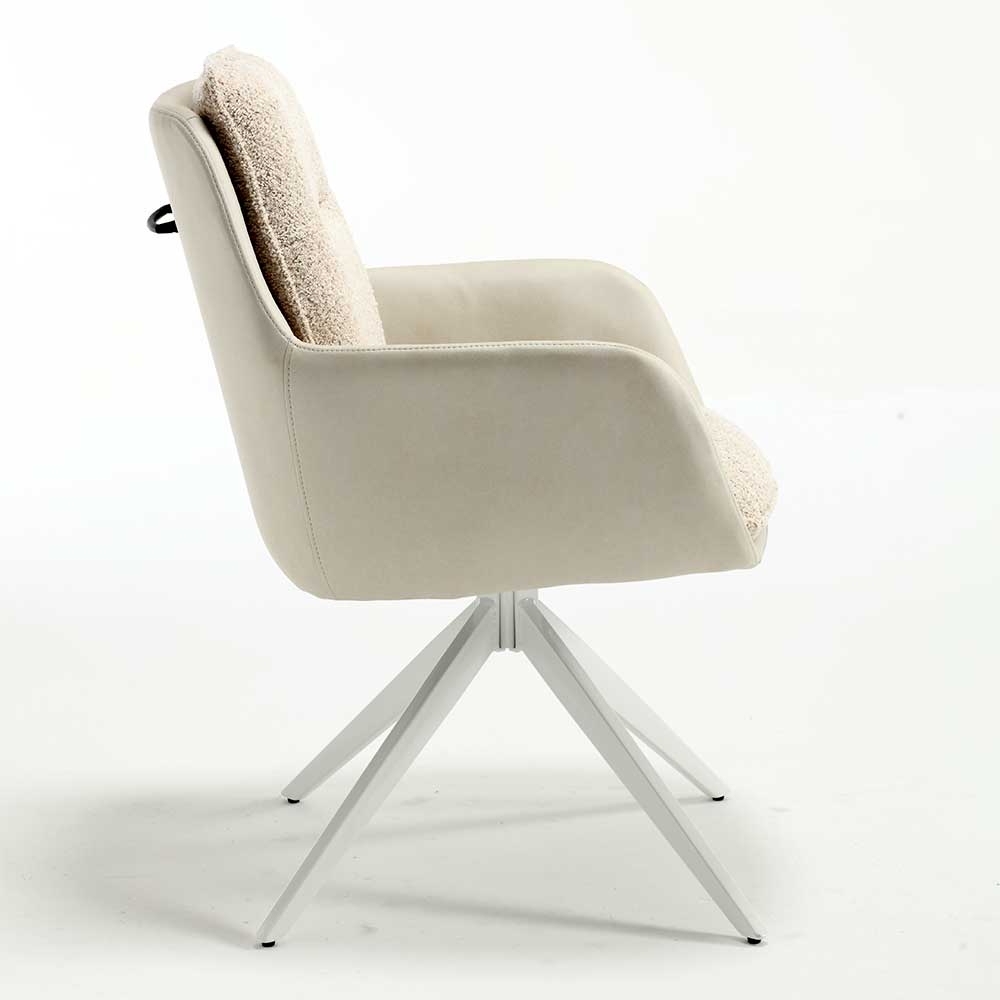 Design Tischsessel in Creme und Weiß - Foxxy (2er Set)