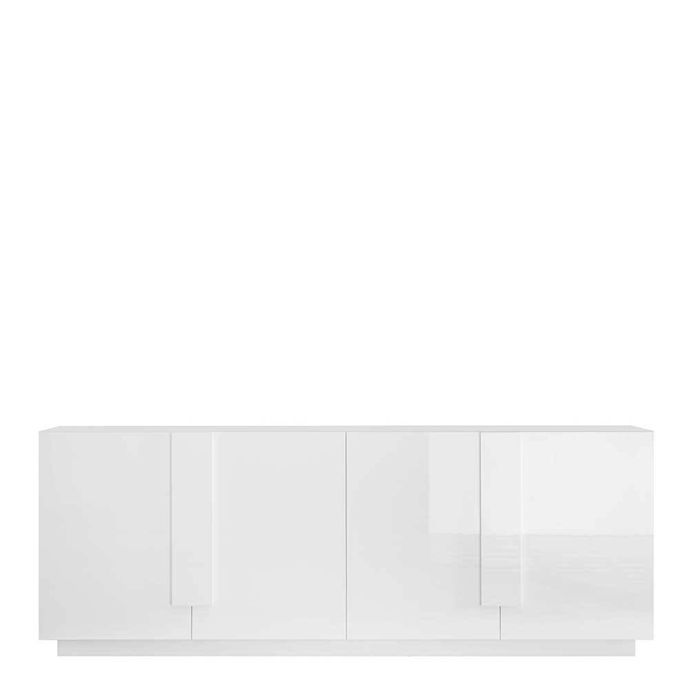 Hochglanz Sideboard mit 4 Türen in Weiß - Kerym