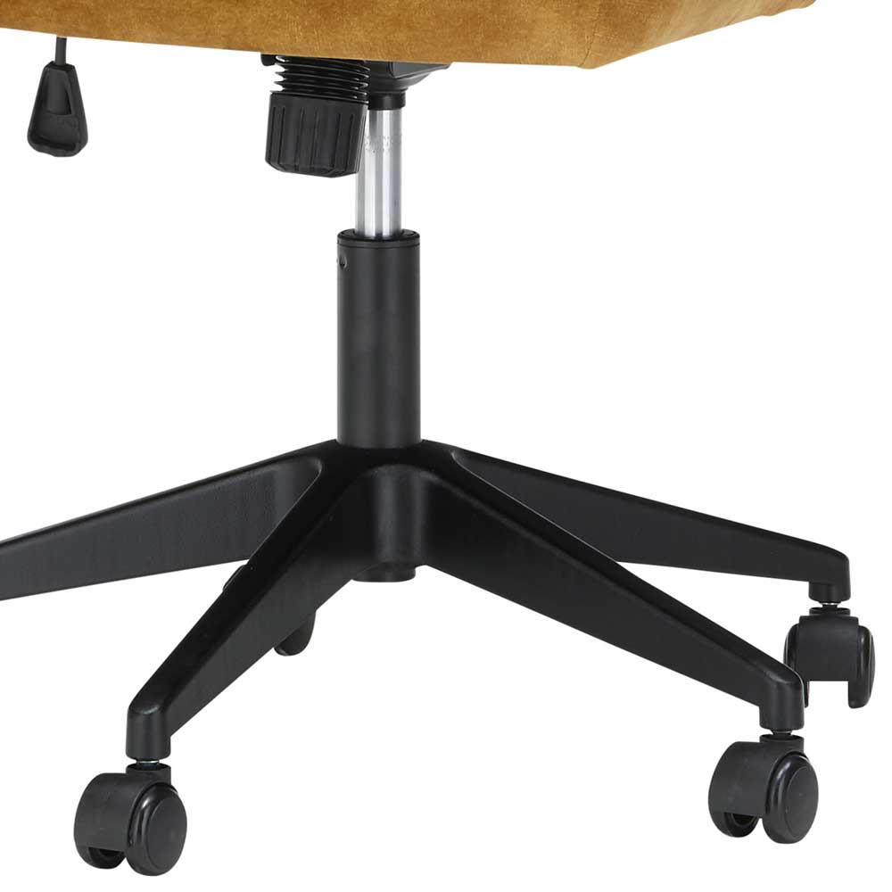 Schreibtisch Stuhl in Ocker Velours - Eckomy
