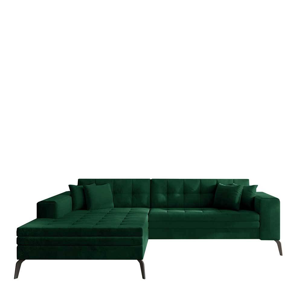 Wohnzimmerecksofa in Grün Samt - Crabe