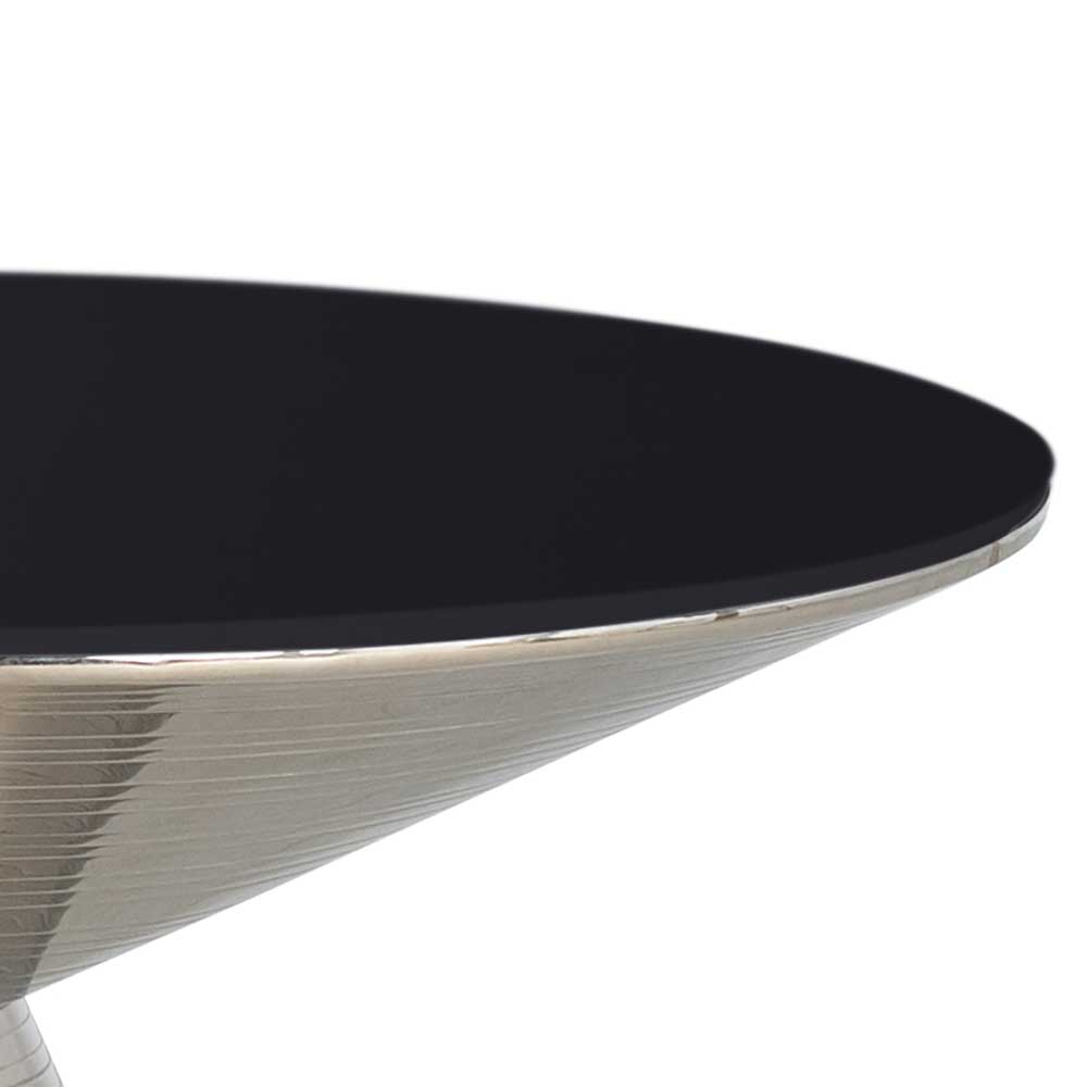 Design Couchtisch mit schwarzer Glasplatte - Coralla