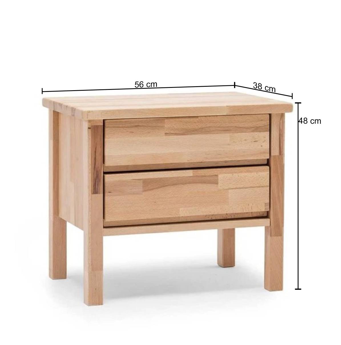 Schubladen Nachtschrank Emena aus Massivholz Kernbuche