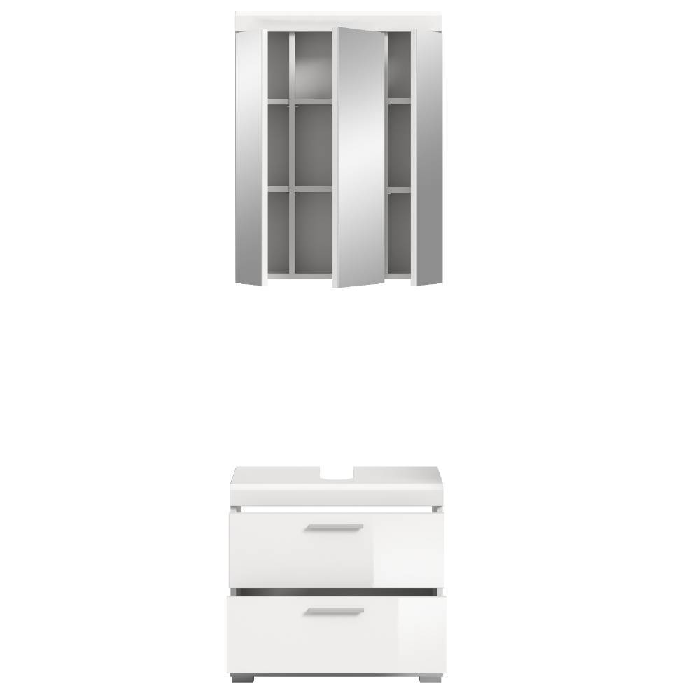 Spiegelschrank und Waschbeckenschrank Set - Henriette (zweiteilig)