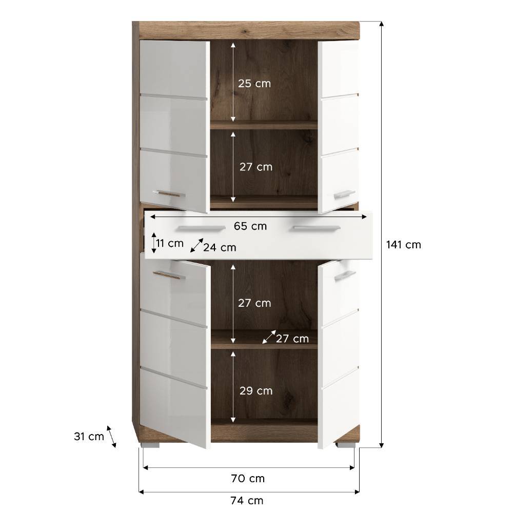 Bad Highboard in Weiß - Exmonda