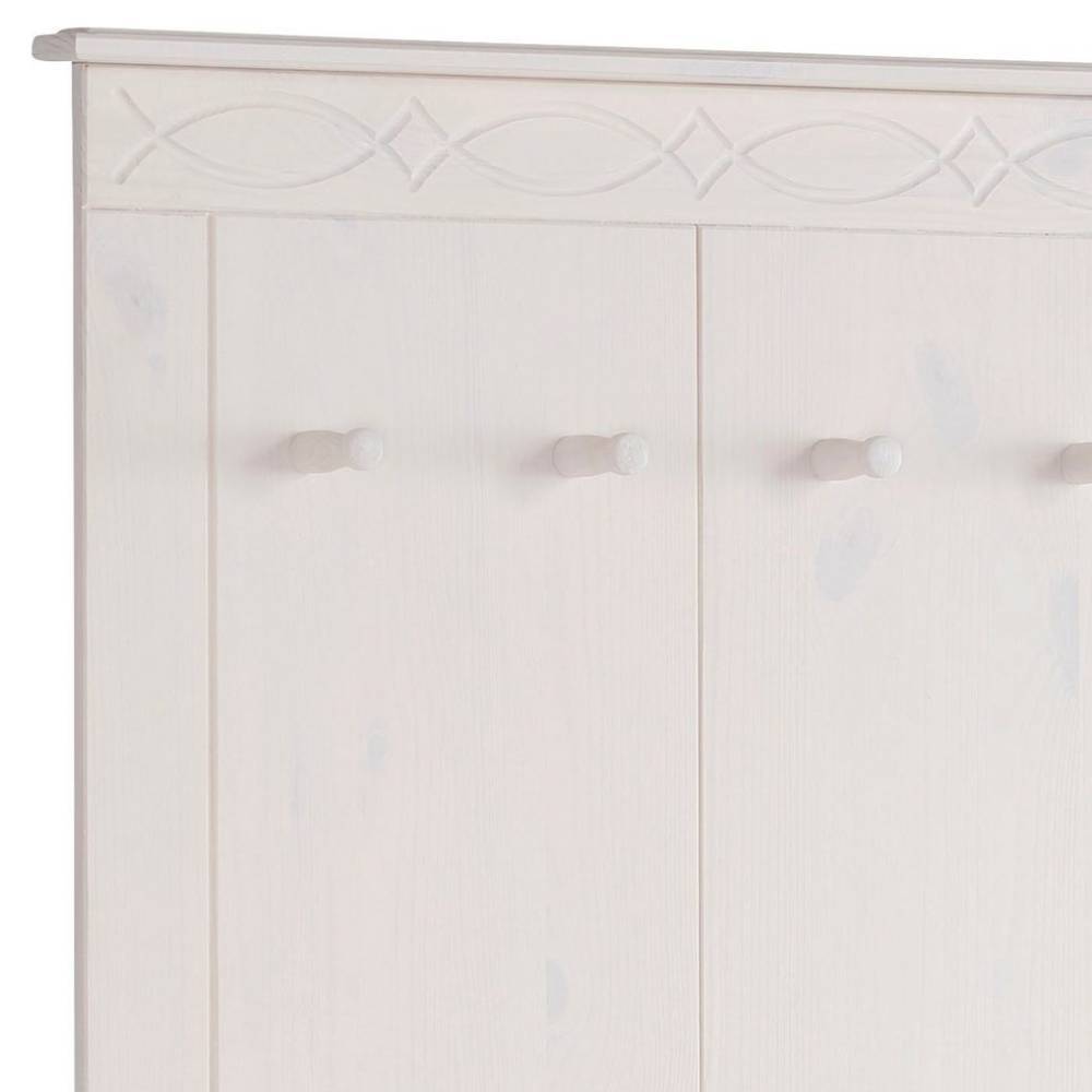 Kiefernholz Wandgarderobe in Weiß - Viorica