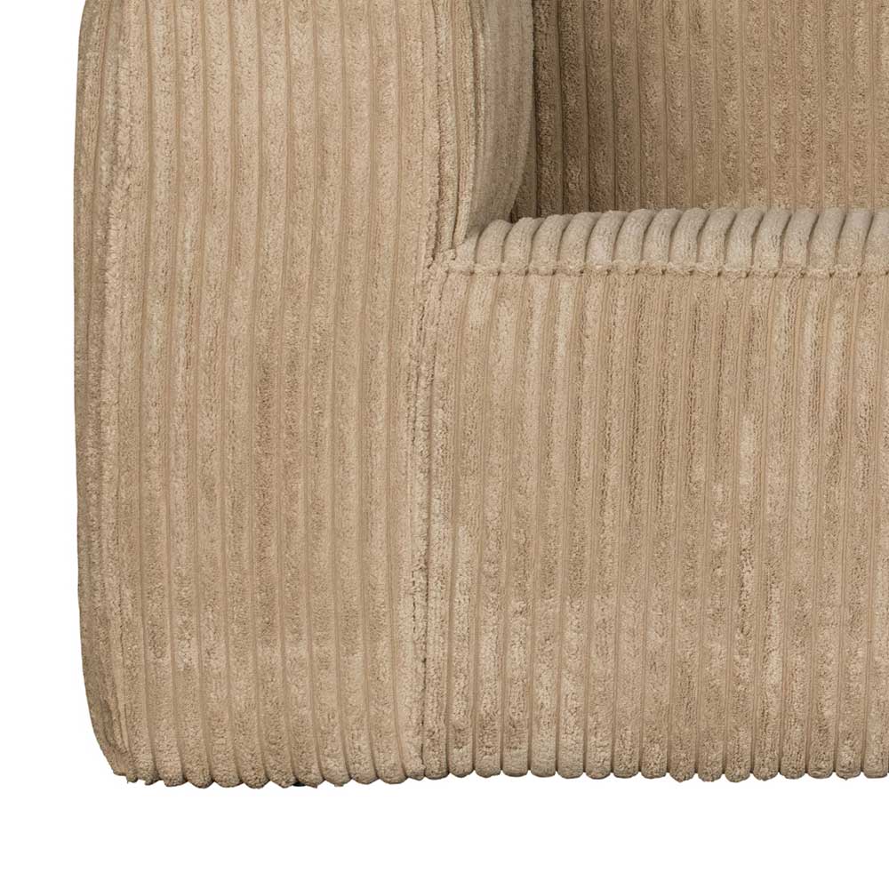 Bodentiefes Sofa aus Cordstoff in Beige - Loudes