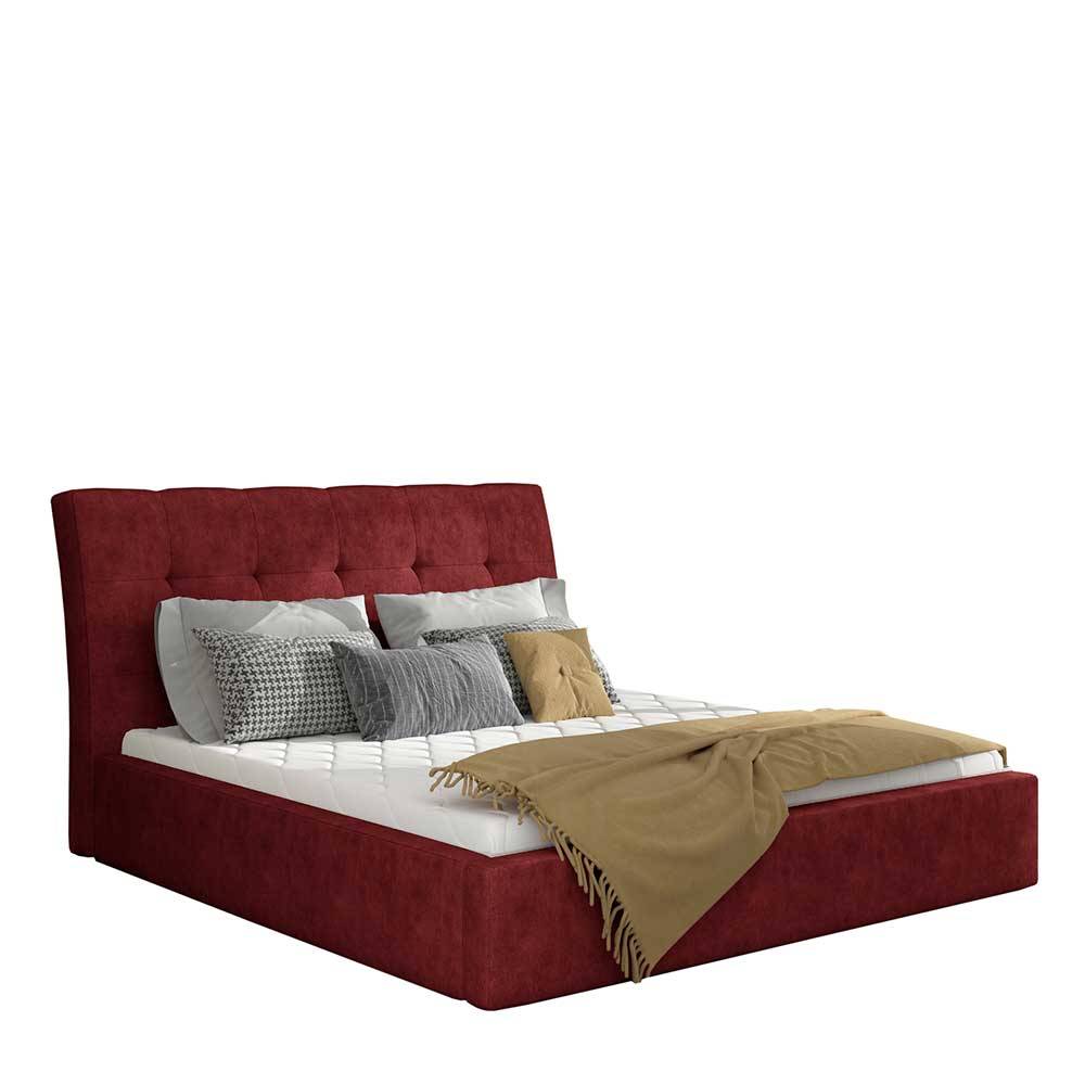 Polsterbett in Rotbraun Vintage Optik Stoff - Rollon