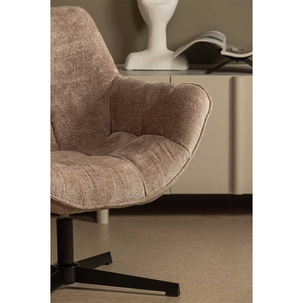 Chenille Polstersessel in Taupe - Konzit