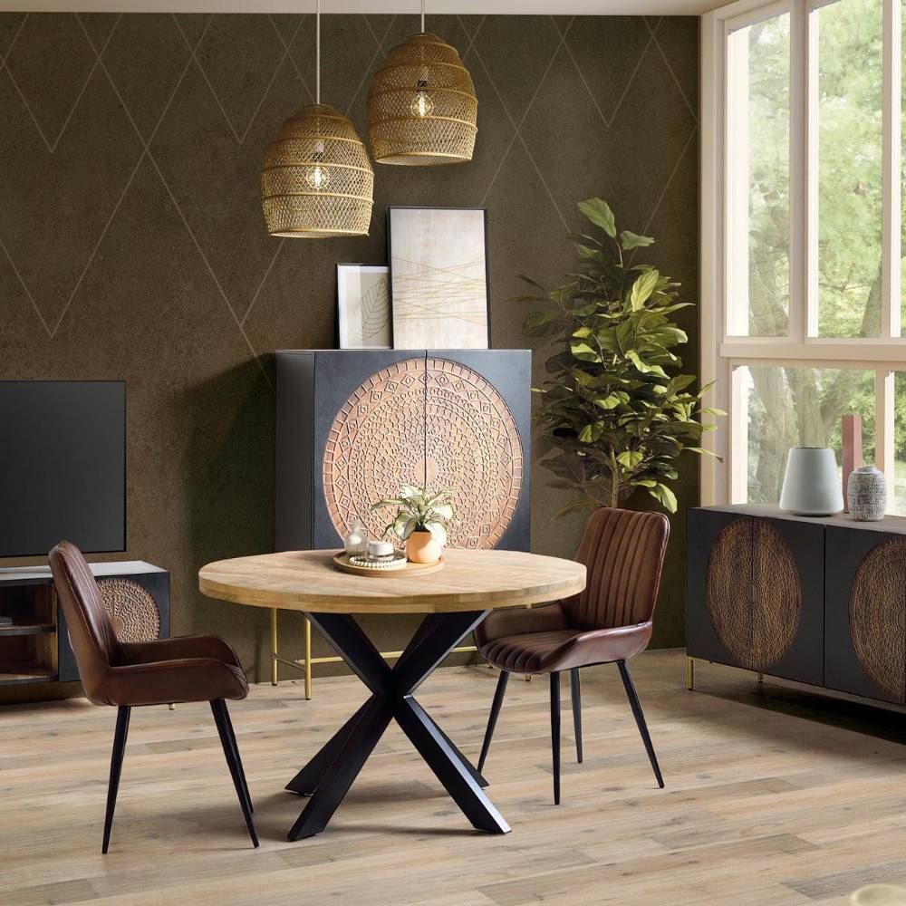 Highboard in Dunkelbraun und Braun - Madiera