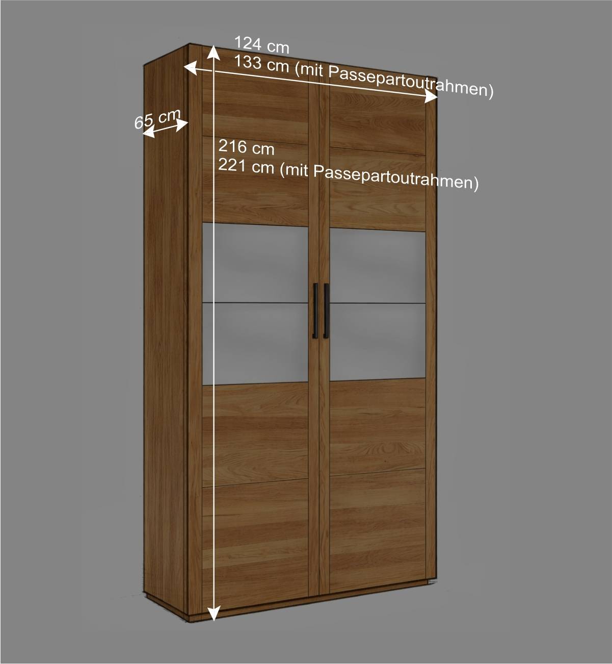 Schlafzimmerschrank mit Doppeltür aus Wildeiche - Zaisan