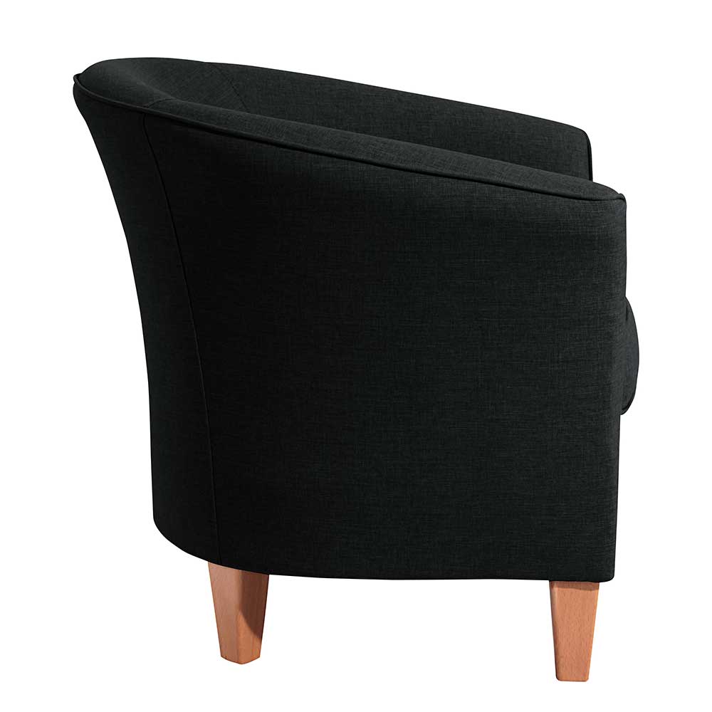 Sessel in Schwarz Webstoff - Elfris