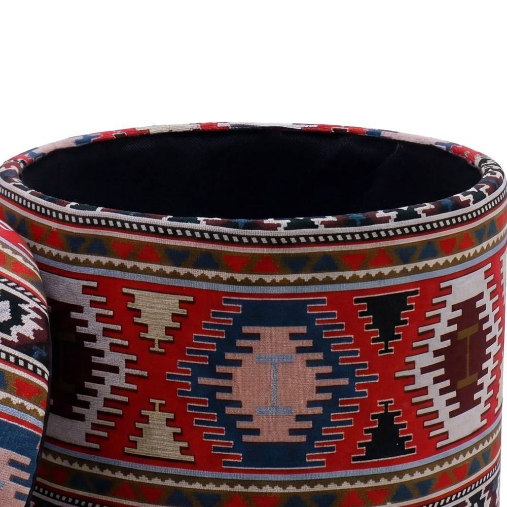 Ethno Style Hocker mit Navajo Kelim Muster - Cody