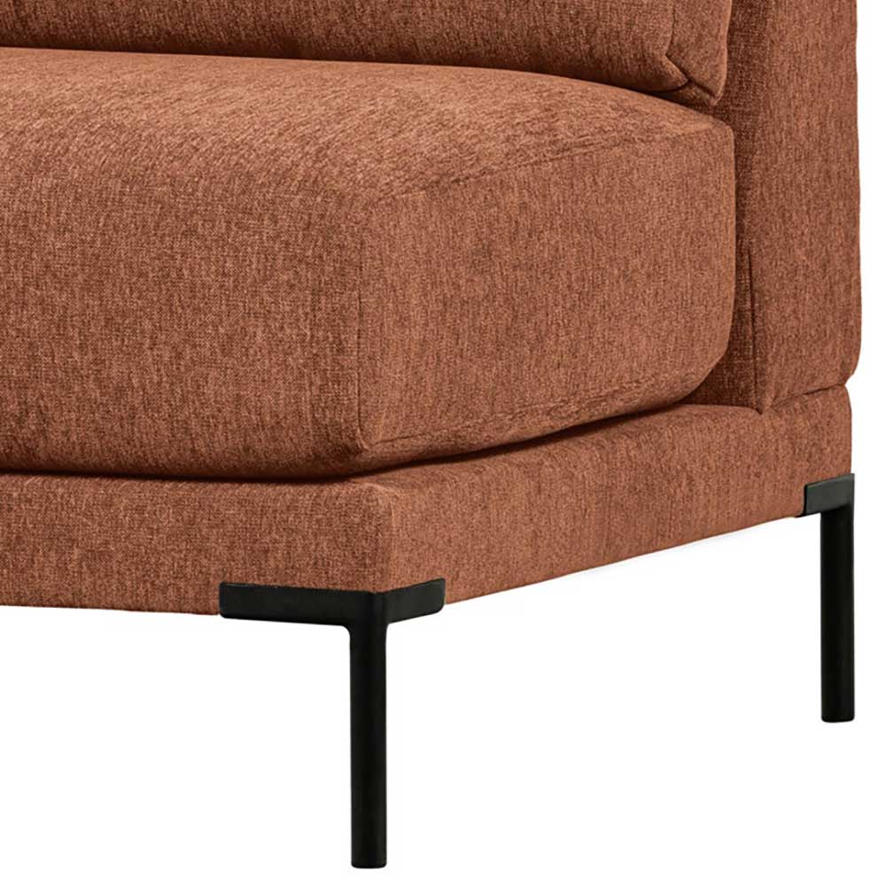 Modulsofa Element in Rost Braun Chenille - Brixx