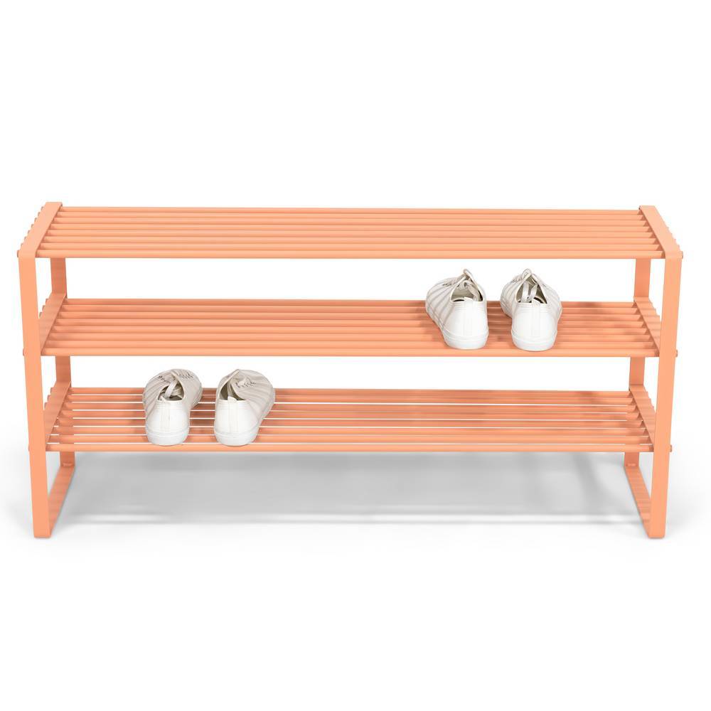 3-Ebenen-Schuhregal in Terracotta Stahl - Teakaro