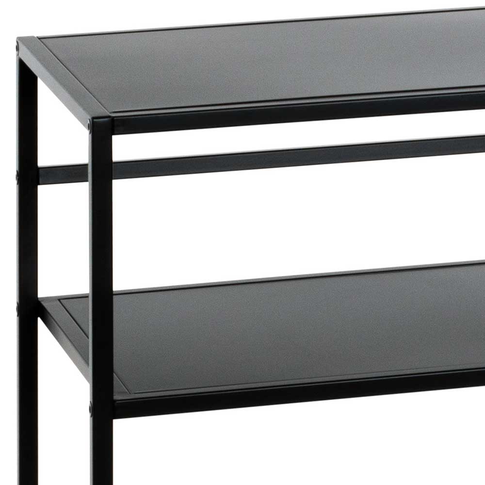 Schwarzer Konsolentisch mit Zusatzablage - Onan