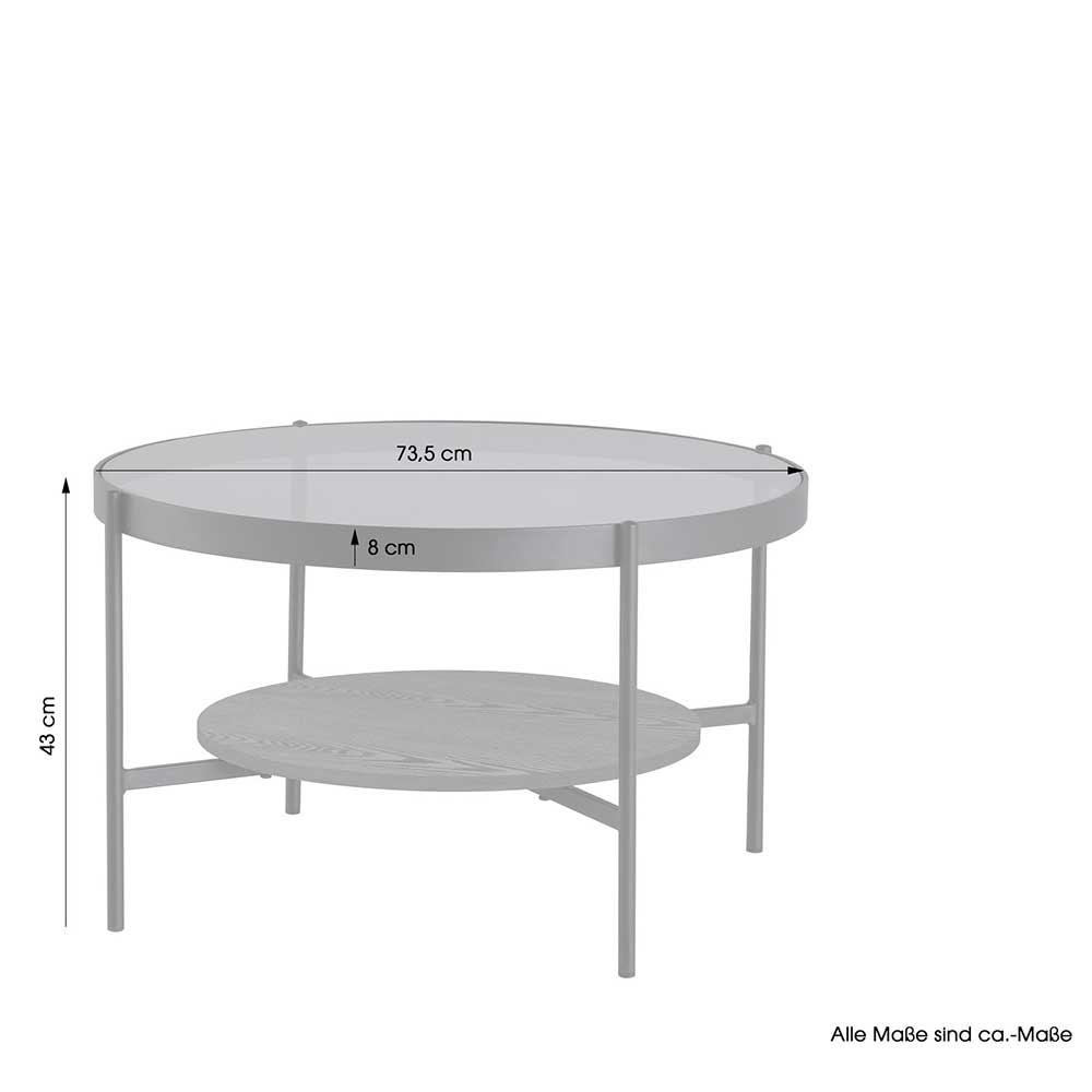 Rauchglas Couchtisch in Schwarz - Coolianda