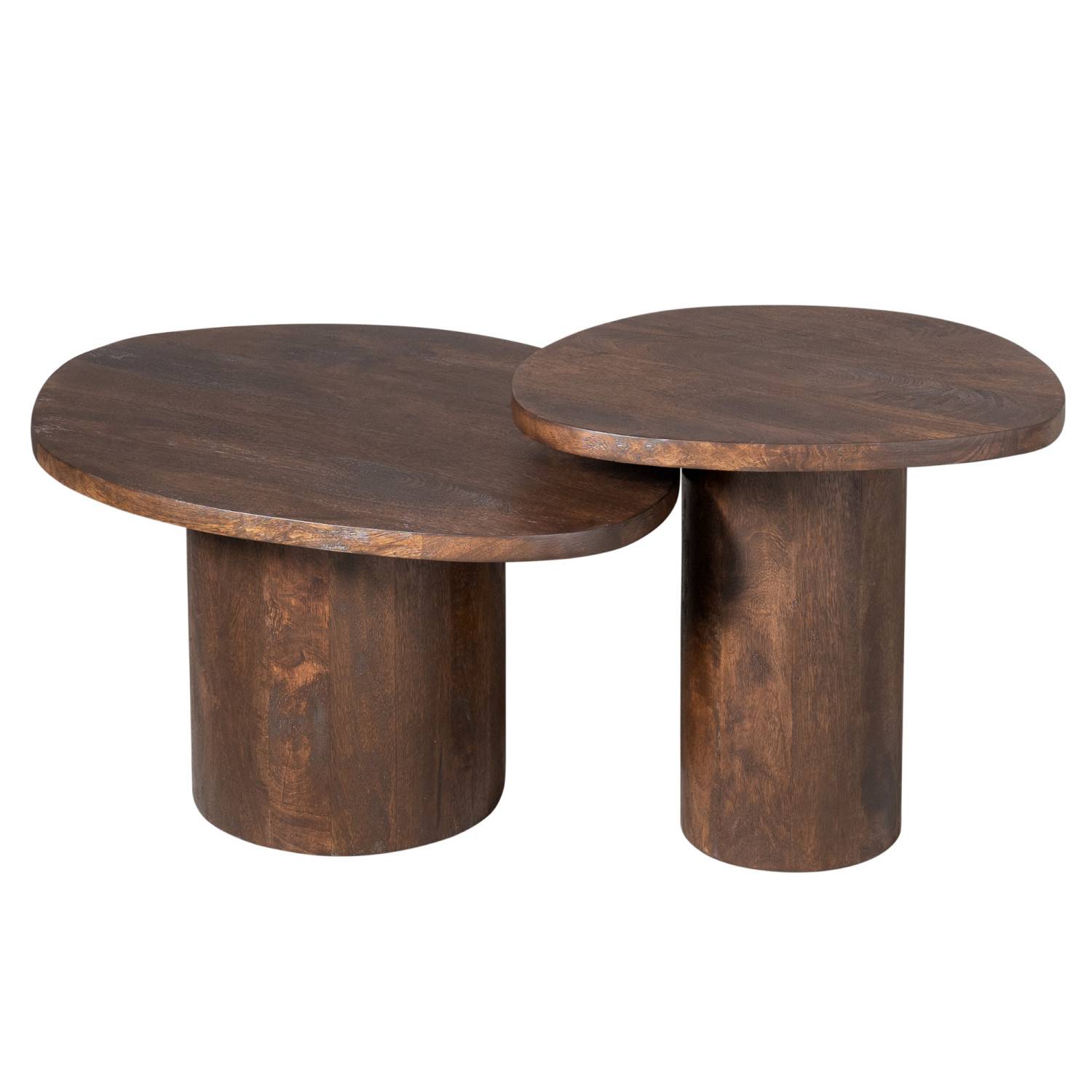 Brauner Satztisch aus Mangoholz - Tamdato (zweiteilig)