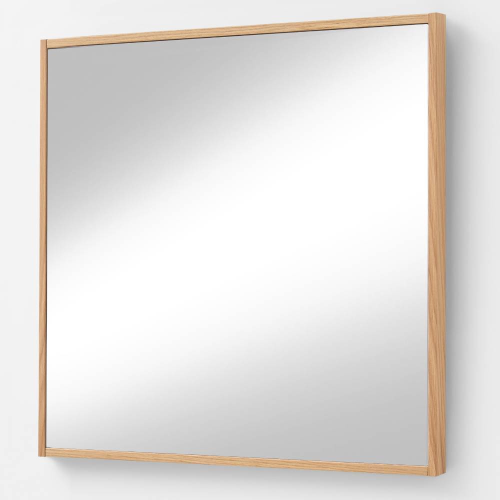 60x62cm Dielenspiegel in Eiche Bianco Furnier - Nova