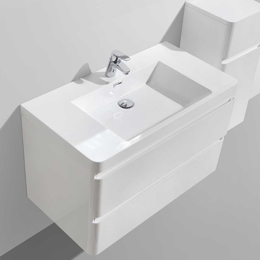 Waschplatz Badausstattung in Weiß - Fivios (dreiteilig)