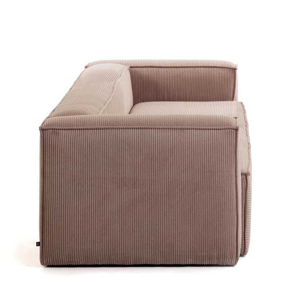 Markante Breitcord Couch in Rosa - Melcian