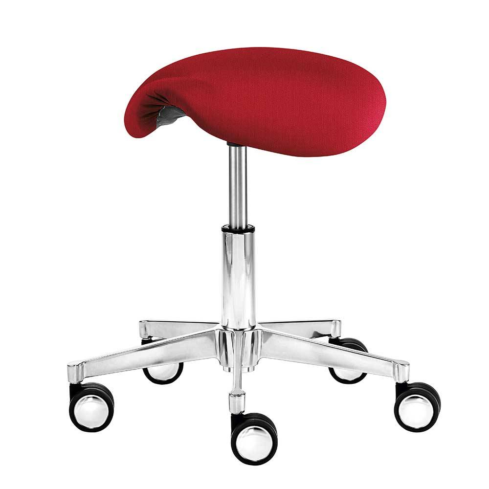 Schreibtisch Hocker mit rotem Sitz in Sattelform - Arturo