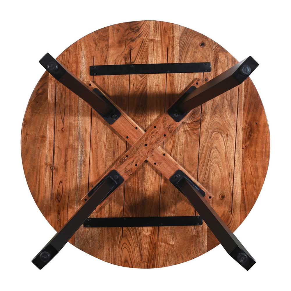 Esszimmertisch mit runder Holzplatte - Snacky